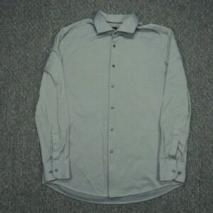 Hugo Boss Shirt Mens XL Gray Slim Fit Performance Regular Fit Long Sleeve